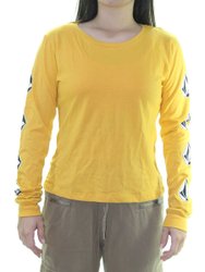 Blusinha Feminina Volcom Deadly Stone Manga Longa Estampada - Amarelo