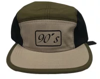 Boné Aba Reta 90's Skateboard Five Panel - Bege/Verde