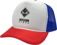 Boné Aba Curva Session Session Clássico Trucker - Branco/Vermelho/Azul