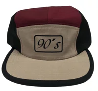 Boné Aba Reta 90's Skateboard Five Panel - Bege/Bordo