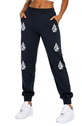 Calça de Moletom Feminina Volcom Deadly Stone - Preto/Branco