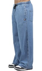 Calça Jeans Respect Baggy Reta Unissex - Azul Claro