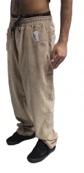 Calça Masculina Veludo Wats Reta - Bege