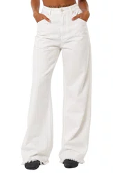 Calça Wide Leg Feminina Billabong Free Fall - Off White