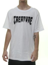 Camiseta Masculina Creature Shredded Manga Curta Estampada - Branco