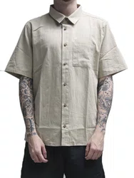 Camisa De Botão Freesurf Shell Manga Curta - Khaki