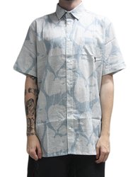 Camisa De Botão Masculina South To South Manga Curta Estampada - Azul