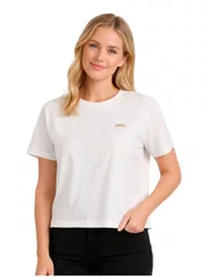 Blusinha Feminina Vans Salton SS Manga Curta Estampada - Off White