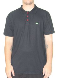 Camisa Gola Polo Masculina Nugget Manga Curta Estampad - Preto