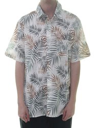 Camisa Masculina South To South Basica Manga Curta Estampada - Off White