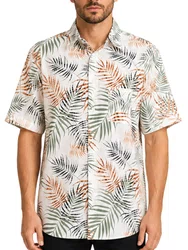 Camisa Masculina South To South Basica Manga Curta Estampada - Off White