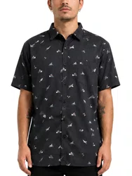 Camisa Masculina Vissla Radical Eco Manga Curta Estampada - Preto
