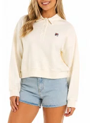 Camisa Polo Feminina Manga Longa Fila Comfort Box - Off White