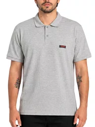Camisa Polo Masculina Blinca Etc Manga Curta Estampada - Cinza Mesclado