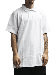 Camisa Polo Masculina Quiksilver Piquet Manga Curta Estampada - Branco