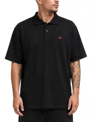 Camisa Polo Masculina Quiksilver Pyquet Manga Curta Estampada - Preto