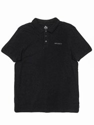 Camisa Polo Masculina Rip Curl Basic Brand Blade Manga Curta Estampada - Preto