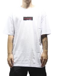 Camiseta Big Masculina Diamond Box Logo Manga Curta Estampada - Branco