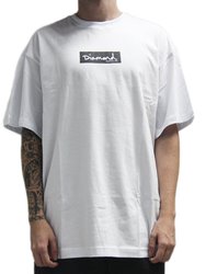Camiseta Big Masculina Diamond Box Logo Manga Curta Estampada - Branco