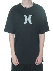 Camiseta Big Masculina Hurley Over Manga Curta Estampada - Preto
