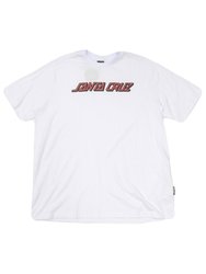 Camiseta Big Masculina Santa Cruz Classic Strip Manga Curta Estampada - Branco