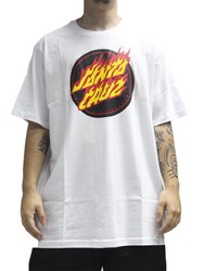 Camiseta Big Masculina Santa Cruz Flaming Dot Manga Curta Estampada - Branco