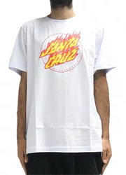 Camiseta Big Masculina Santa Cruz Flaming Manga Curta Estampada - Branco