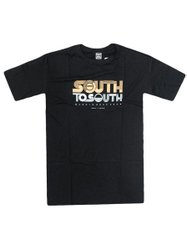 Camiseta Big Masculina South To South Manga Curta Estampada - Preto