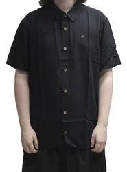 Camiseta De Botão Masculina Freesurf Visco Manga Curta Estampada - Preto