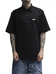 Camiseta De Botâo Masculina Wats Ripstop Tag Manga Curta Estampada - Preto
