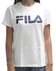 Camiseta Feminina Fila Letter Premium Manga Curta Estampada - Off White