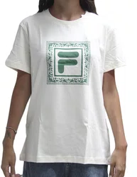 Camiseta Feminina Fila Regular Box Manga Curta Estampada - Off White