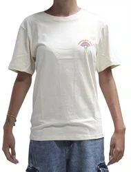 Camiseta Feminina Hurley Silk Sun Manga Curta Estampada - Off White