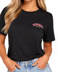 Camiseta Feminina RC Half Moon Bay Manga Curta Estampada - Preto Estonado