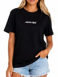 Camiseta Feminina Santa Cruz Classic Manga Curta Estampada - Preto
