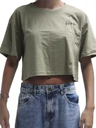 Camiseta Feminina Vans Classic Script Manga Curta Estampada - Verde