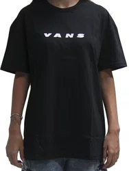 Camiseta Feminina Vans Retro Manga Curta Estampada - Preto