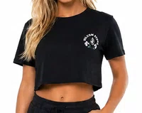 Camiseta Feminina Volcom Silk Mc Bloom Manga Curta Estampada - Preto
