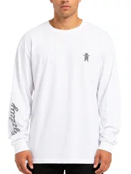 Camiseta Grizzly Mini Bear Script Manga Longa - Branco