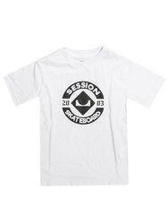 Camiseta Infantil Session Skate 2003 Manga Curta Estampada - Branco