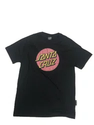 Camiseta Juvenil Santa Cruz OTH Manga Curta - Preto