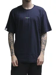 Camiseta Masculina Baw Regular Classy Manga Curta Estampada - Marinho