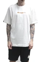 Camiseta Masculina BAW Regular Flaming Manga Curta Estampada - Off White