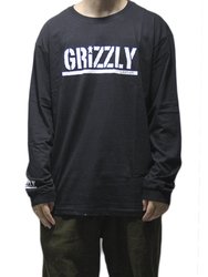 Camiseta Masculina Big Grizzly OG Stamp Manga Longa - Preto