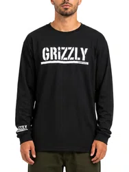 Camiseta Masculina Big Grizzly OG Stamp Manga Longa - Preto