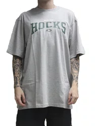 Camiseta Masculina Big Hocks Esp Classe Manga Curta Estampada - Cinza Mesclado