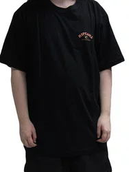 Camiseta Masculina Big Rip Curl Shred Til Manga Curta Estampada - Preto