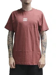 Camiseta Masculina Billabong Bracket Wave Manga Curta Estampada - Vinho