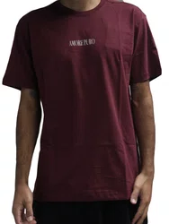 Camiseta Masculina Blunt Amore Puro Manga Curta Estampada - Vinho