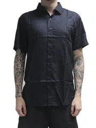 Camiseta Masculina Botão HB Deluxe Manga Curta - Preto